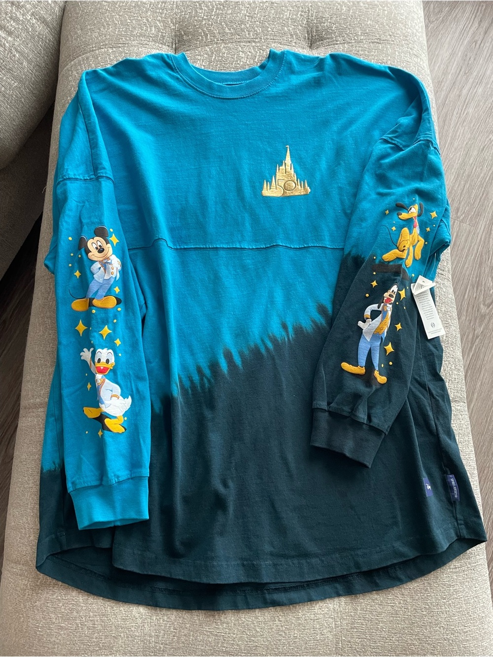 Disney 50th Anniversary Teal & Dark Blue Long-Sleeve Character Tee